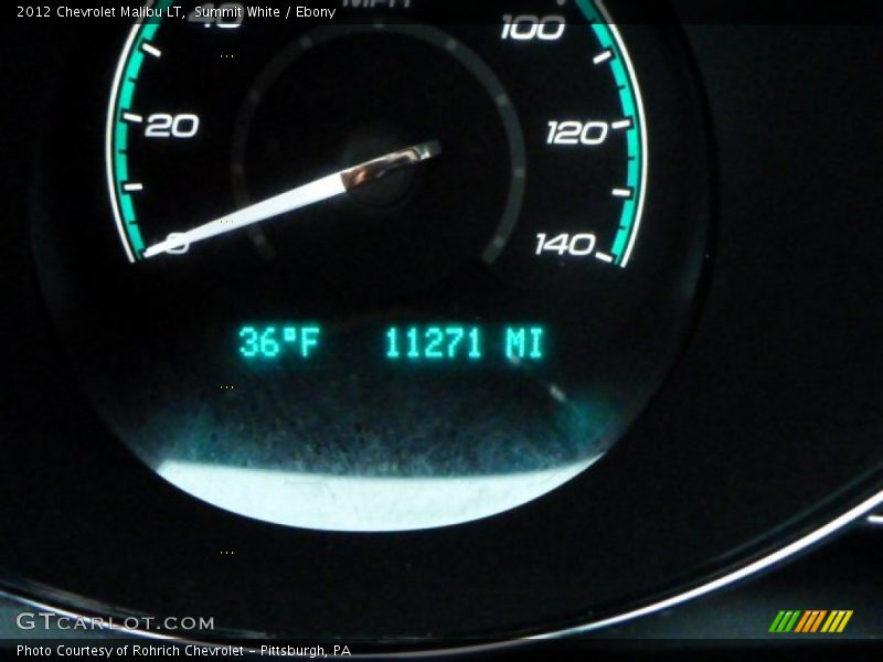 Summit White / Ebony 2012 Chevrolet Malibu LT