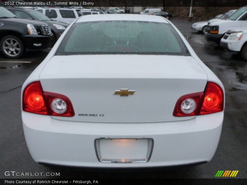 Summit White / Ebony 2012 Chevrolet Malibu LT