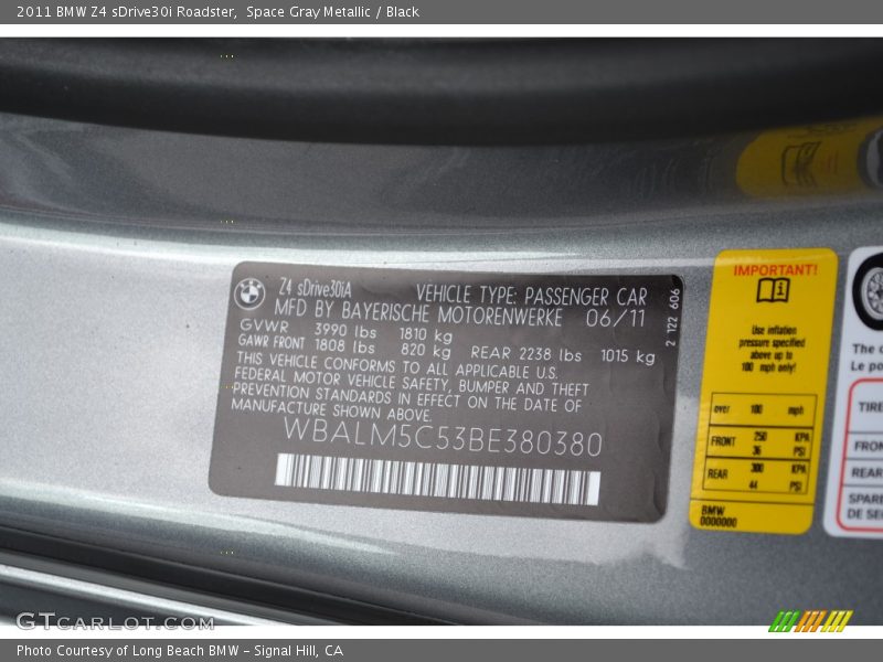Space Gray Metallic / Black 2011 BMW Z4 sDrive30i Roadster