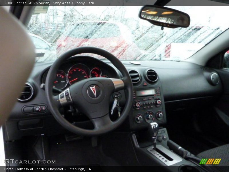 Ivory White / Ebony Black 2008 Pontiac G6 V6 Sedan