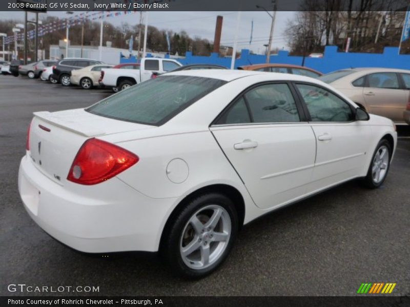 Ivory White / Ebony Black 2008 Pontiac G6 V6 Sedan