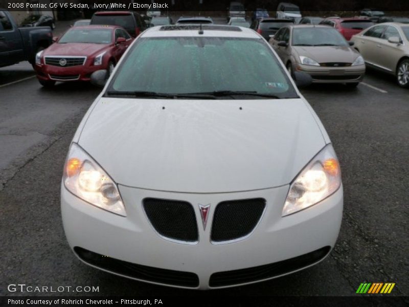 Ivory White / Ebony Black 2008 Pontiac G6 V6 Sedan