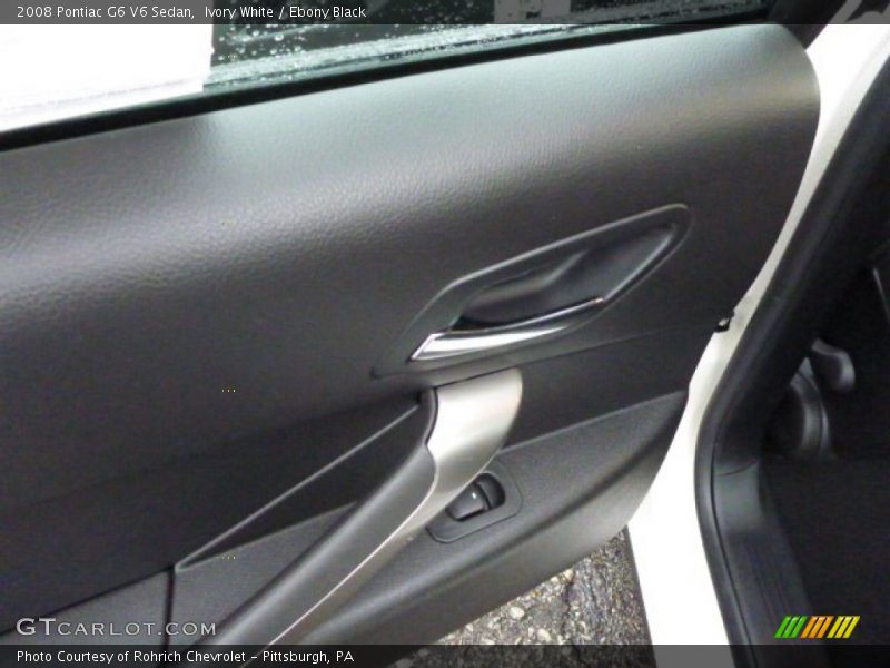 Ivory White / Ebony Black 2008 Pontiac G6 V6 Sedan