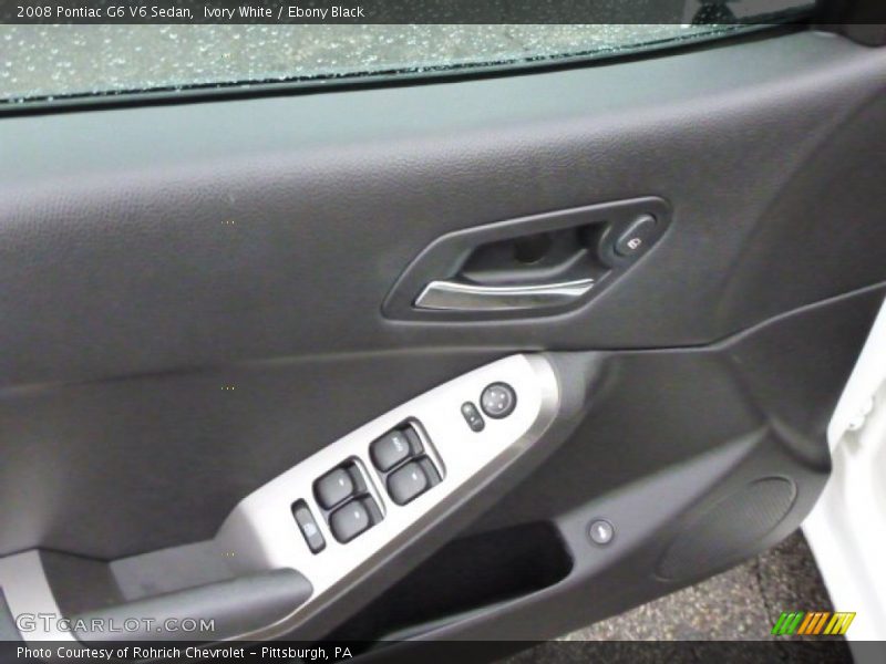 Ivory White / Ebony Black 2008 Pontiac G6 V6 Sedan