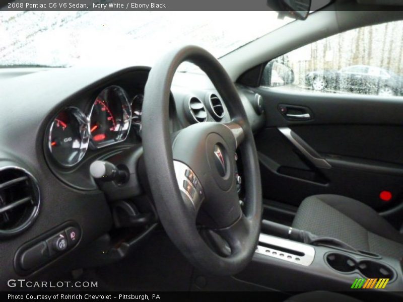 Ivory White / Ebony Black 2008 Pontiac G6 V6 Sedan