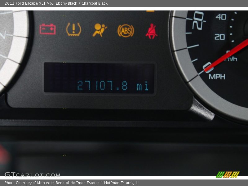 Ebony Black / Charcoal Black 2012 Ford Escape XLT V6