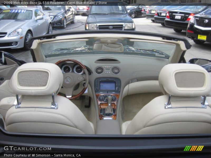 Capri Blue Metallic / Stone 2009 Mercedes-Benz SL 550 Roadster