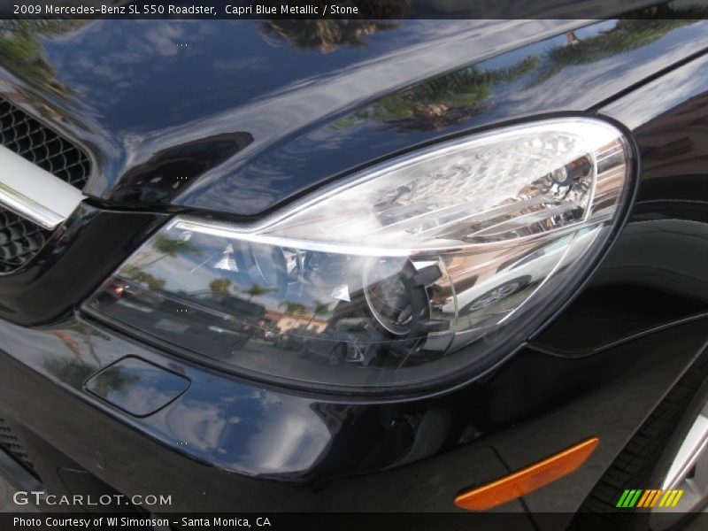 Capri Blue Metallic / Stone 2009 Mercedes-Benz SL 550 Roadster