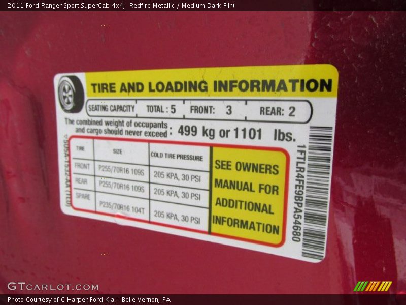Redfire Metallic / Medium Dark Flint 2011 Ford Ranger Sport SuperCab 4x4