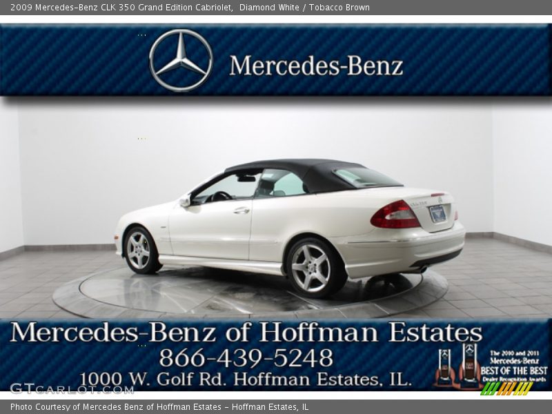 Diamond White / Tobacco Brown 2009 Mercedes-Benz CLK 350 Grand Edition Cabriolet