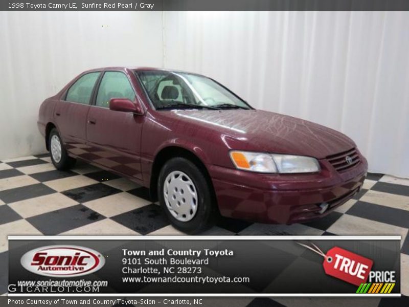 Sunfire Red Pearl / Gray 1998 Toyota Camry LE