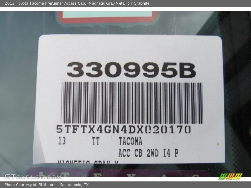 Magnetic Gray Metallic / Graphite 2013 Toyota Tacoma Prerunner Access Cab