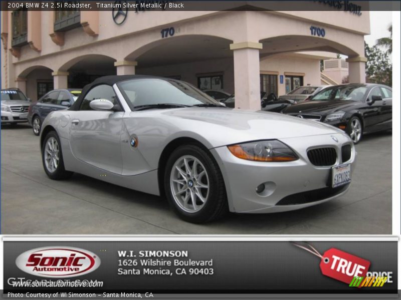 Titanium Silver Metallic / Black 2004 BMW Z4 2.5i Roadster