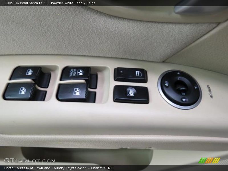Powder White Pearl / Beige 2009 Hyundai Santa Fe SE
