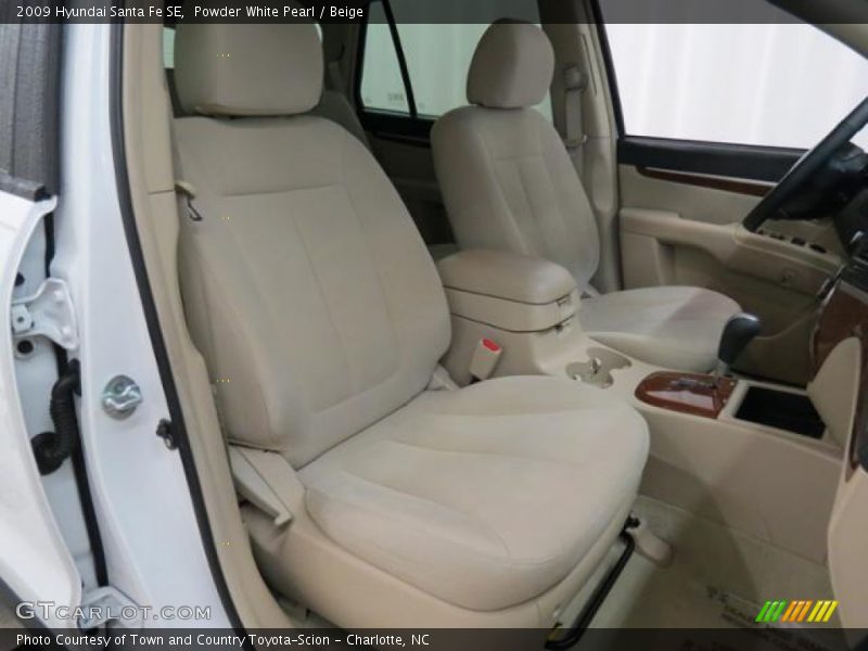 Powder White Pearl / Beige 2009 Hyundai Santa Fe SE