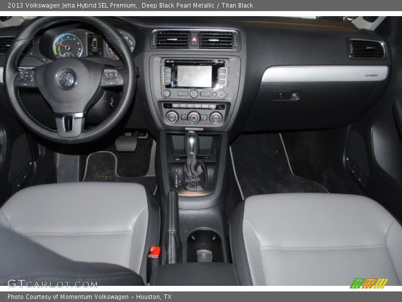Deep Black Pearl Metallic / Titan Black 2013 Volkswagen Jetta Hybrid SEL Premium