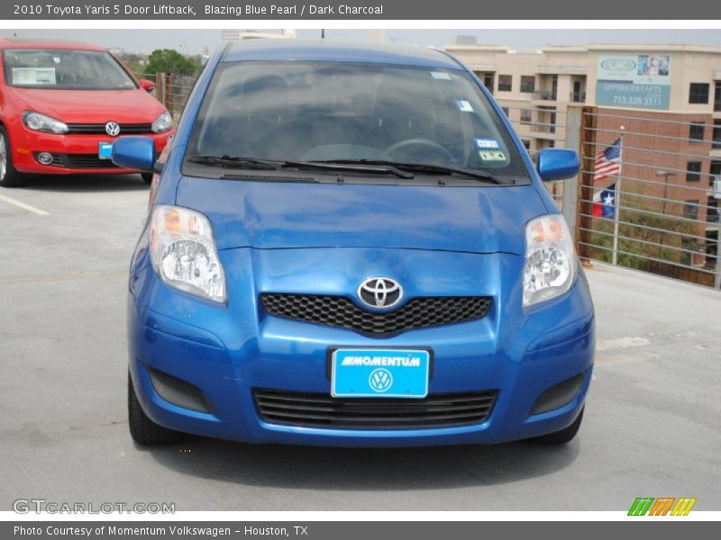 Blazing Blue Pearl / Dark Charcoal 2010 Toyota Yaris 5 Door Liftback
