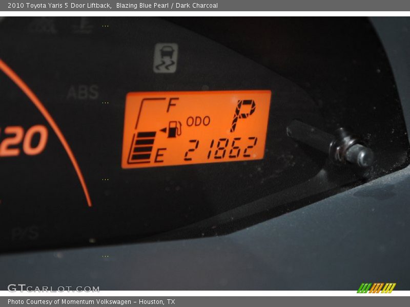 Blazing Blue Pearl / Dark Charcoal 2010 Toyota Yaris 5 Door Liftback