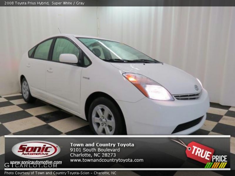 Super White / Gray 2008 Toyota Prius Hybrid