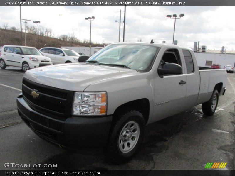 Silver Birch Metallic / Dark Titanium Gray 2007 Chevrolet Silverado 1500 Work Truck Extended Cab 4x4