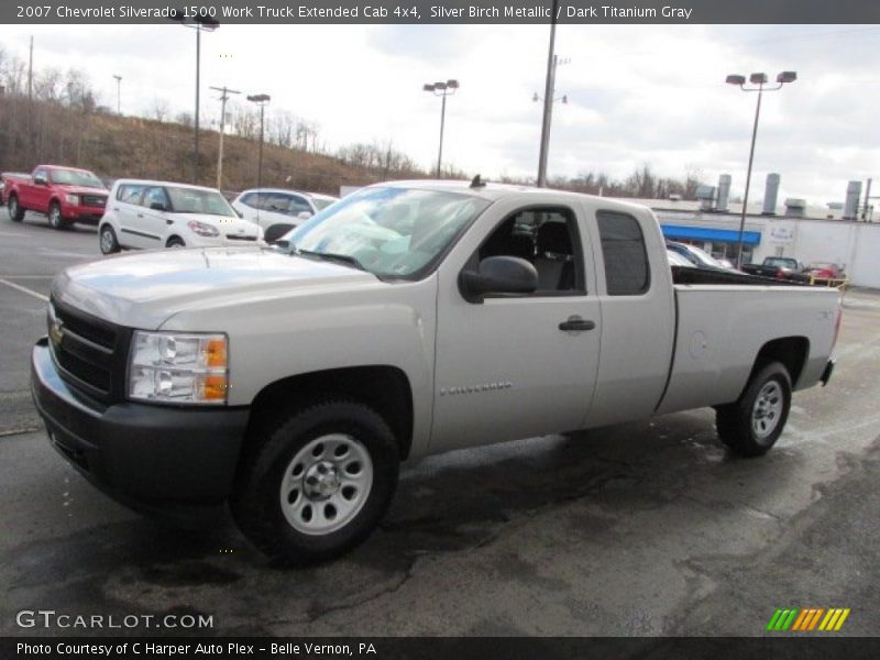 Silver Birch Metallic / Dark Titanium Gray 2007 Chevrolet Silverado 1500 Work Truck Extended Cab 4x4