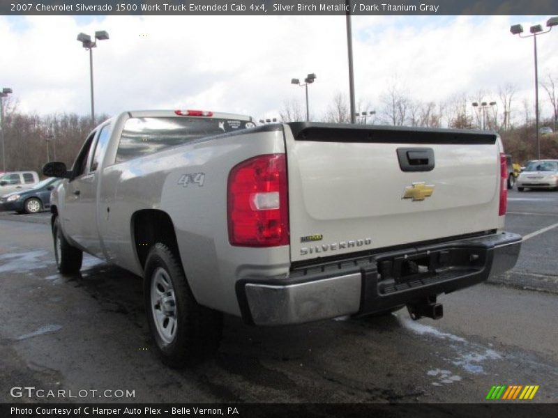 Silver Birch Metallic / Dark Titanium Gray 2007 Chevrolet Silverado 1500 Work Truck Extended Cab 4x4