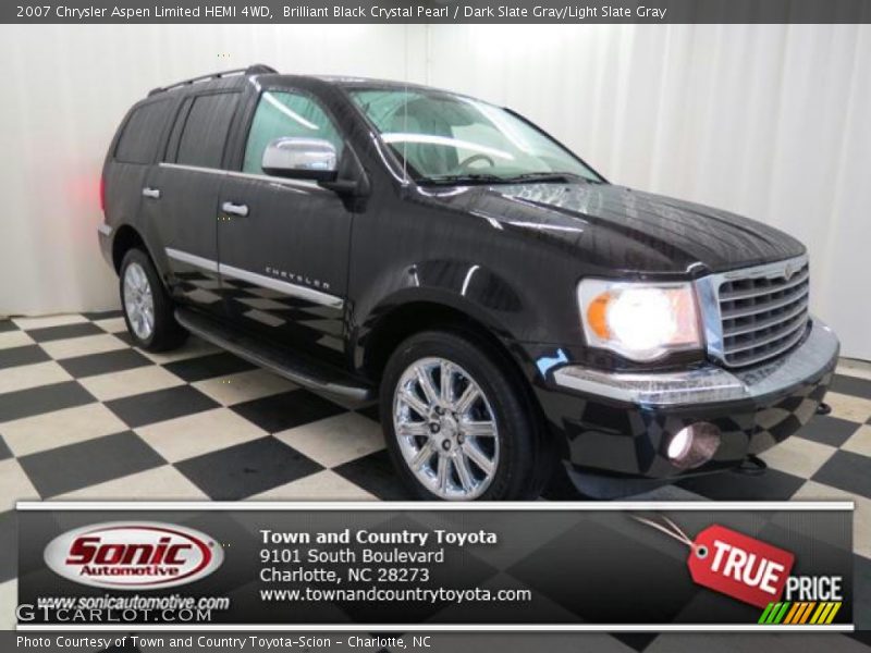 Brilliant Black Crystal Pearl / Dark Slate Gray/Light Slate Gray 2007 Chrysler Aspen Limited HEMI 4WD