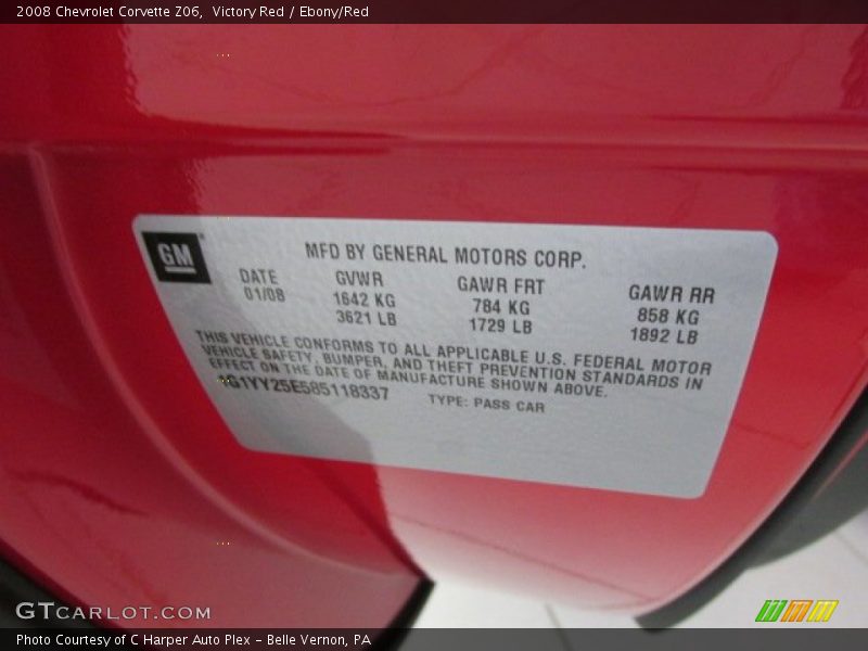 Victory Red / Ebony/Red 2008 Chevrolet Corvette Z06