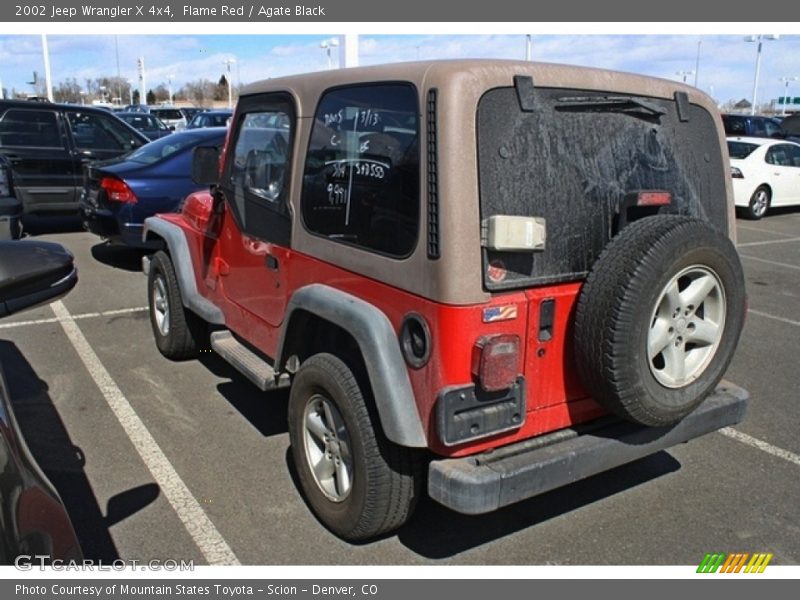 Flame Red / Agate Black 2002 Jeep Wrangler X 4x4