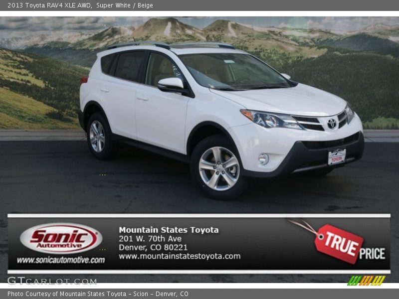 Super White / Beige 2013 Toyota RAV4 XLE AWD