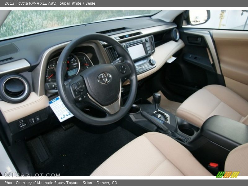 Super White / Beige 2013 Toyota RAV4 XLE AWD