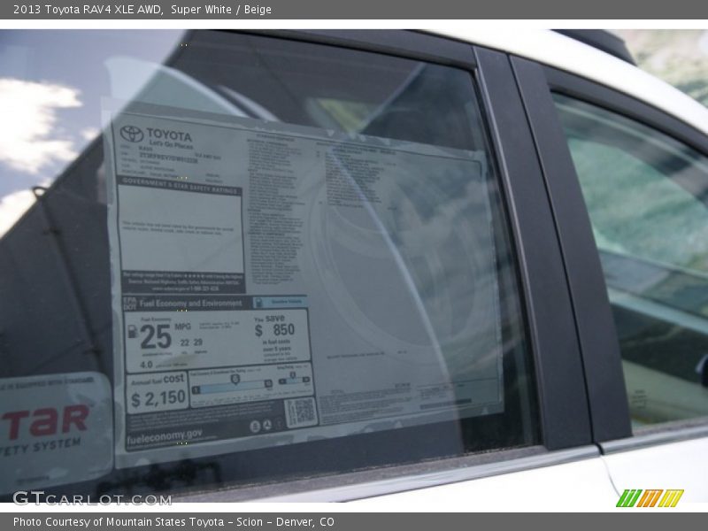 Super White / Beige 2013 Toyota RAV4 XLE AWD