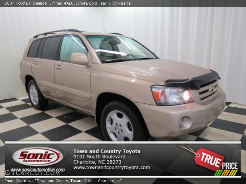Sonora Gold Pearl / Ivory Beige 2007 Toyota Highlander Limited 4WD
