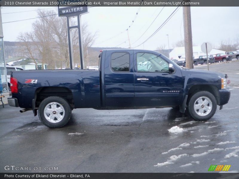 Imperial Blue Metallic / Dark Cashmere/Light Cashmere 2010 Chevrolet Silverado 1500 LTZ Extended Cab 4x4