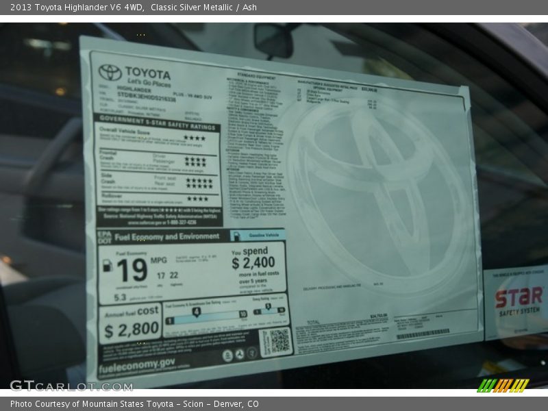 Classic Silver Metallic / Ash 2013 Toyota Highlander V6 4WD
