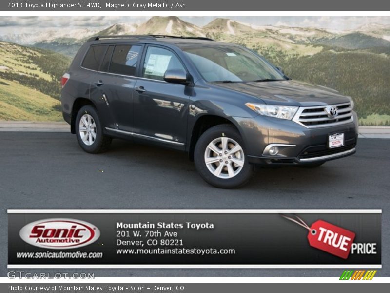 Magnetic Gray Metallic / Ash 2013 Toyota Highlander SE 4WD