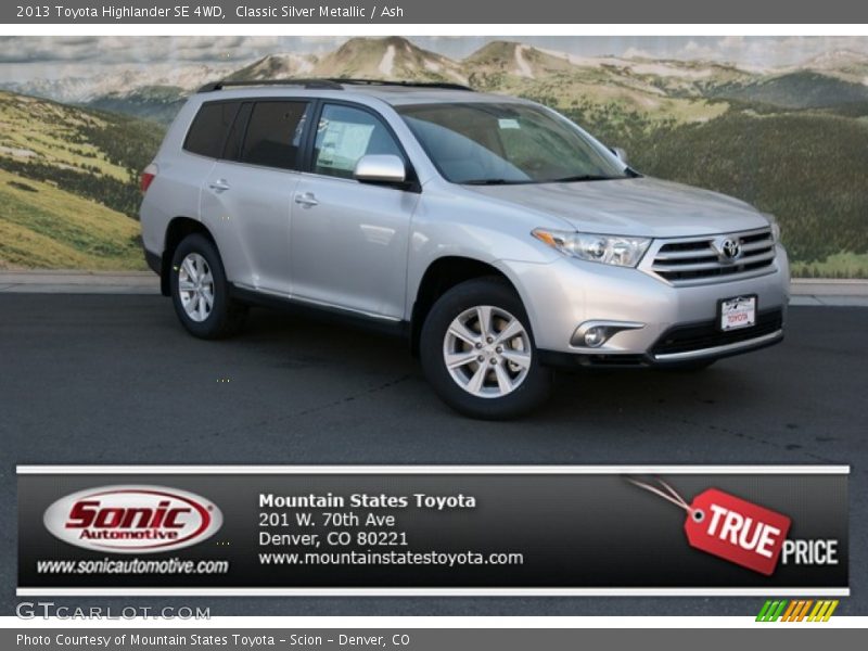 Classic Silver Metallic / Ash 2013 Toyota Highlander SE 4WD