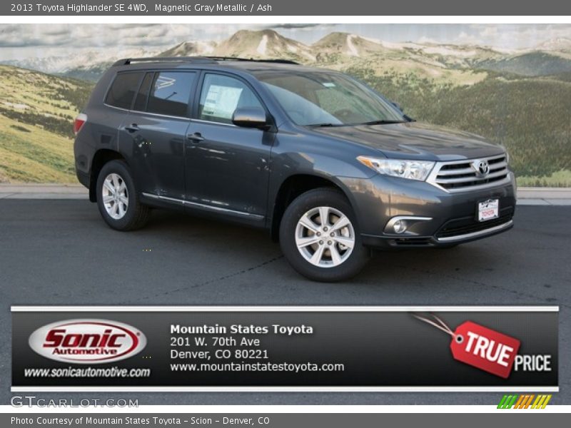 Magnetic Gray Metallic / Ash 2013 Toyota Highlander SE 4WD