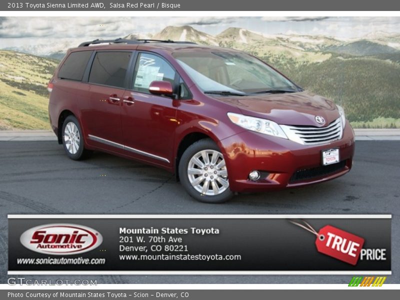Salsa Red Pearl / Bisque 2013 Toyota Sienna Limited AWD