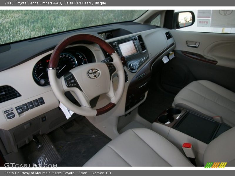 Salsa Red Pearl / Bisque 2013 Toyota Sienna Limited AWD