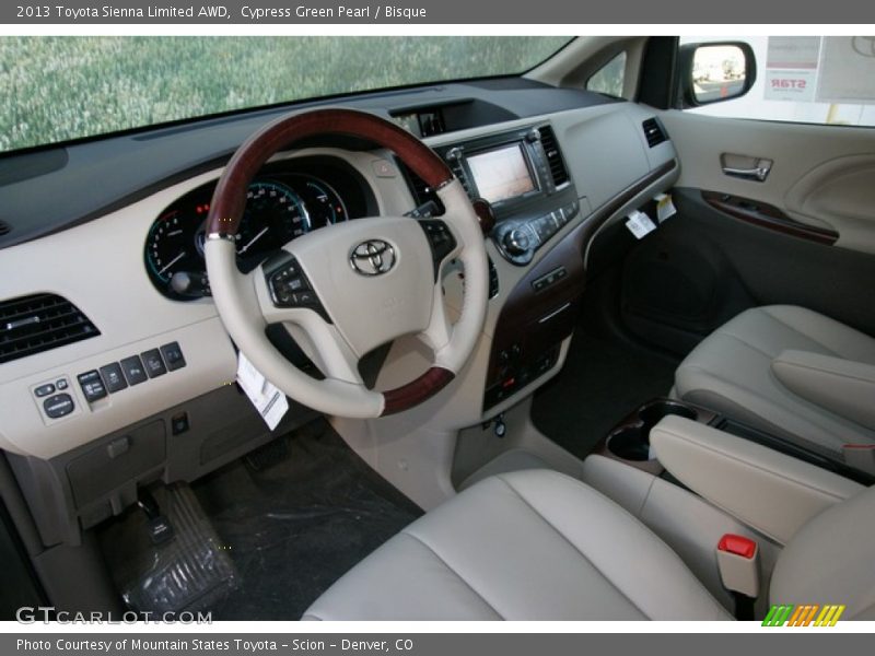 Cypress Green Pearl / Bisque 2013 Toyota Sienna Limited AWD