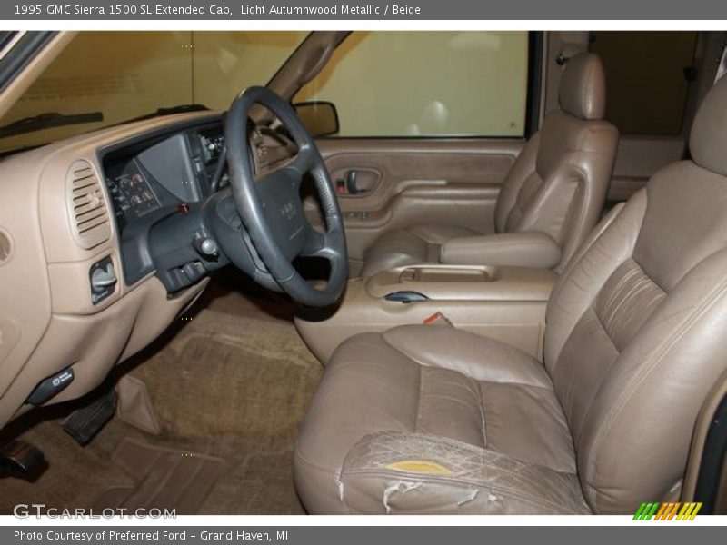 Light Autumnwood Metallic / Beige 1995 GMC Sierra 1500 SL Extended Cab