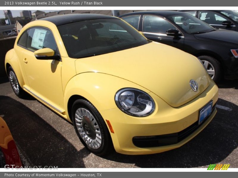 Yellow Rush / Titan Black 2013 Volkswagen Beetle 2.5L