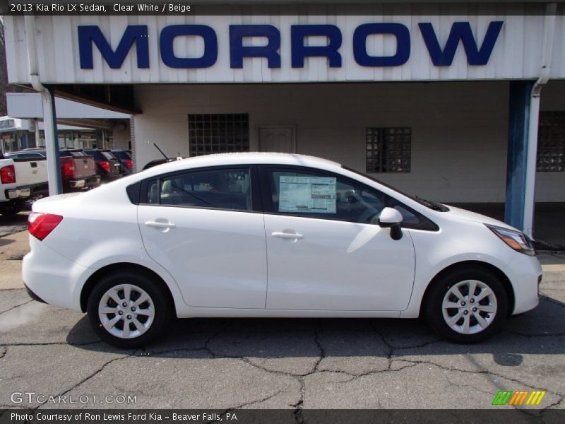 Clear White / Beige 2013 Kia Rio LX Sedan
