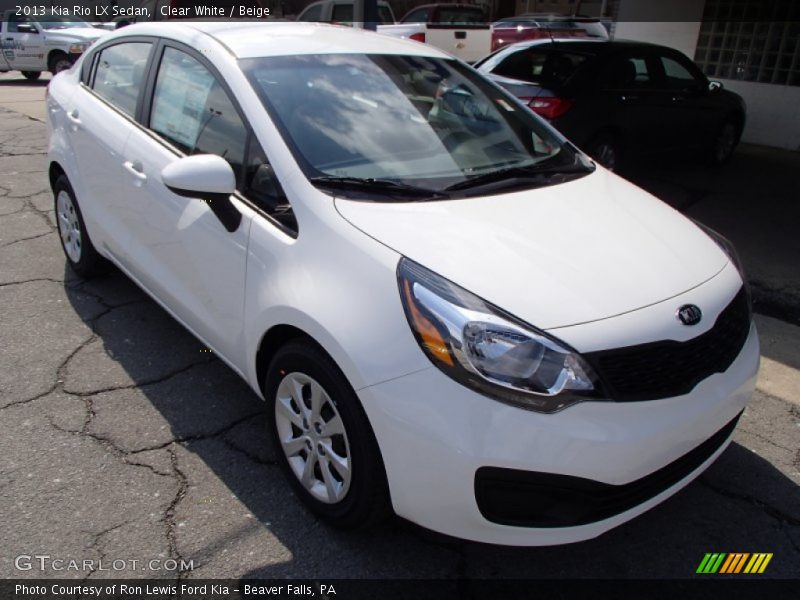 Clear White / Beige 2013 Kia Rio LX Sedan