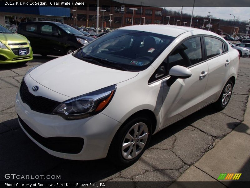 Clear White / Beige 2013 Kia Rio LX Sedan