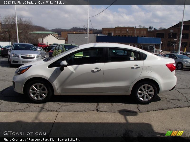 Clear White / Beige 2013 Kia Rio LX Sedan