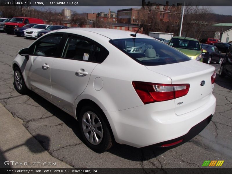 Clear White / Beige 2013 Kia Rio LX Sedan