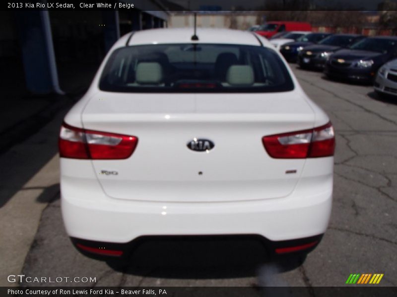 Clear White / Beige 2013 Kia Rio LX Sedan