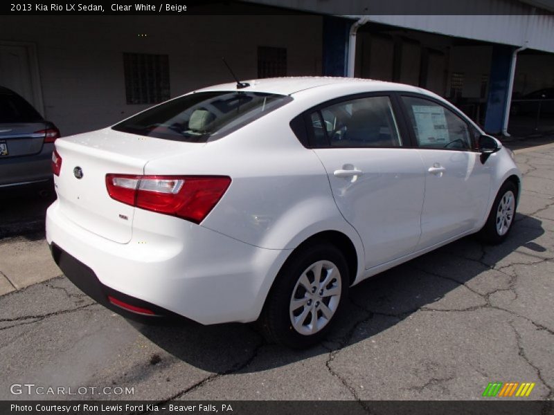 Clear White / Beige 2013 Kia Rio LX Sedan